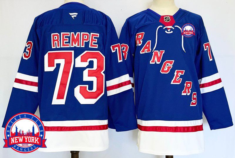 Men New York Rangers 73 Rempe Blue Fanatics 2025 NHL Jersey style 5